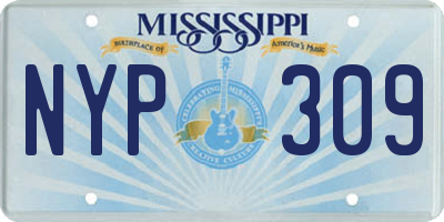 MS license plate NYP309