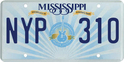 MS license plate NYP310