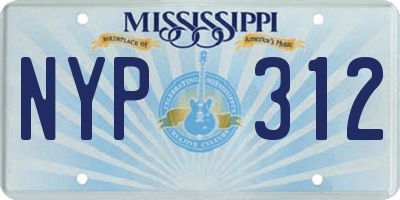 MS license plate NYP312