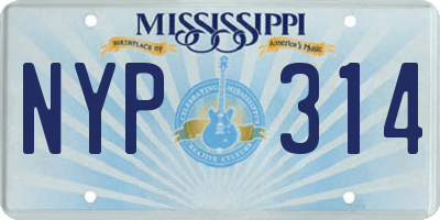 MS license plate NYP314