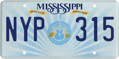 MS license plate NYP315
