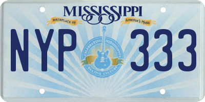 MS license plate NYP333