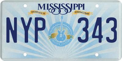 MS license plate NYP343