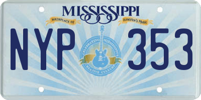 MS license plate NYP353