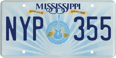 MS license plate NYP355