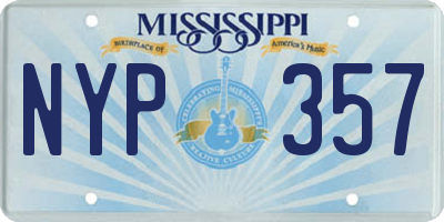 MS license plate NYP357