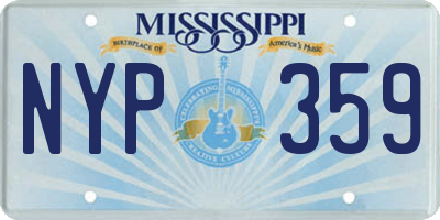 MS license plate NYP359