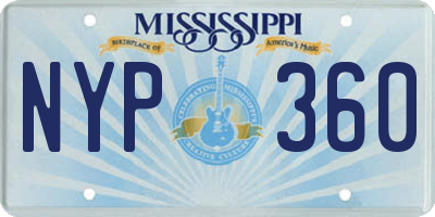 MS license plate NYP360