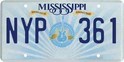 MS license plate NYP361