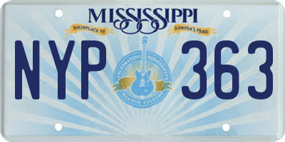 MS license plate NYP363