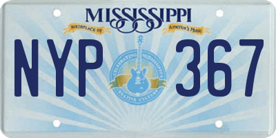 MS license plate NYP367