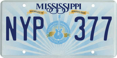 MS license plate NYP377