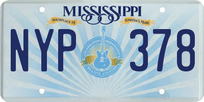 MS license plate NYP378