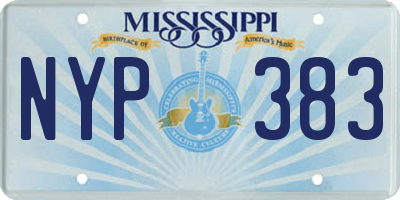MS license plate NYP383