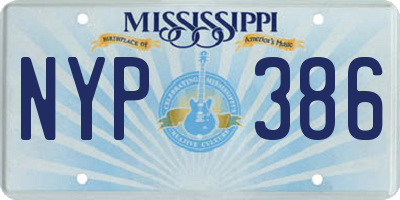 MS license plate NYP386