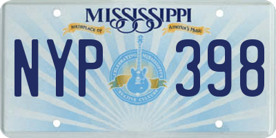 MS license plate NYP398
