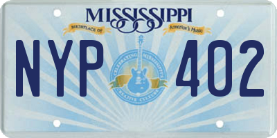 MS license plate NYP402