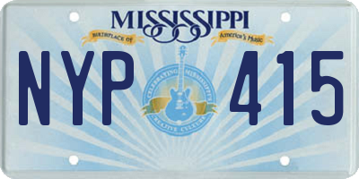 MS license plate NYP415