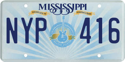 MS license plate NYP416