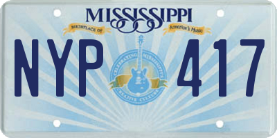MS license plate NYP417