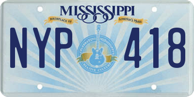 MS license plate NYP418