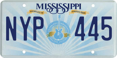 MS license plate NYP445
