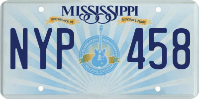 MS license plate NYP458