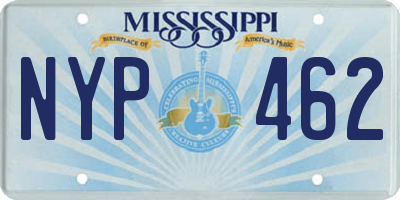 MS license plate NYP462