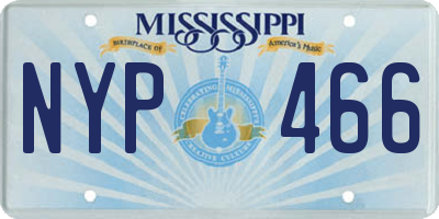 MS license plate NYP466