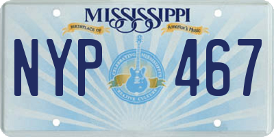 MS license plate NYP467