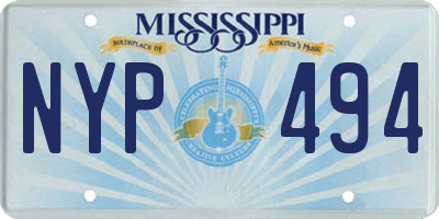 MS license plate NYP494