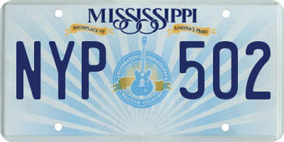 MS license plate NYP502