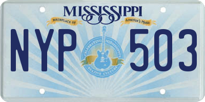 MS license plate NYP503