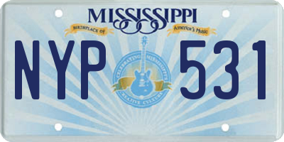 MS license plate NYP531
