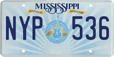 MS license plate NYP536