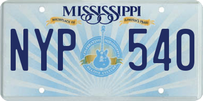 MS license plate NYP540