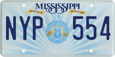 MS license plate NYP554