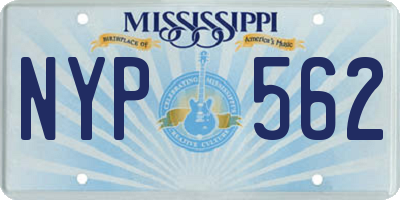 MS license plate NYP562
