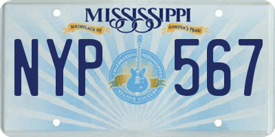 MS license plate NYP567