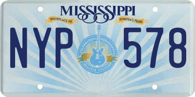 MS license plate NYP578