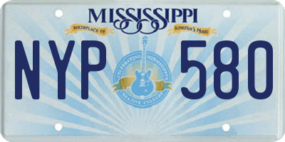 MS license plate NYP580
