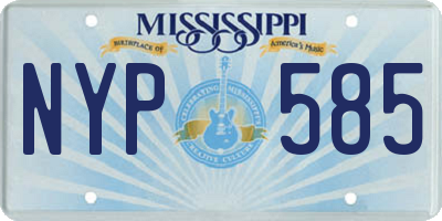 MS license plate NYP585