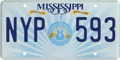 MS license plate NYP593