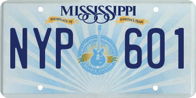 MS license plate NYP601