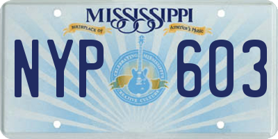 MS license plate NYP603