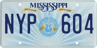 MS license plate NYP604