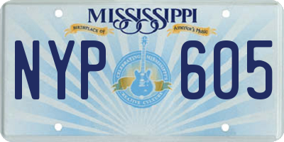 MS license plate NYP605