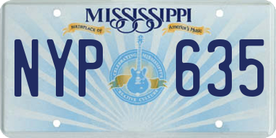 MS license plate NYP635