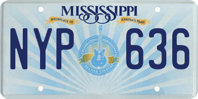 MS license plate NYP636