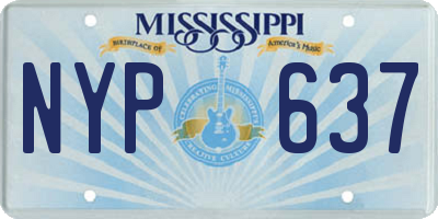 MS license plate NYP637